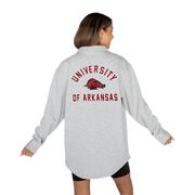 Arkansas Gameday Couture Way To Go Fleece Applique Shacket